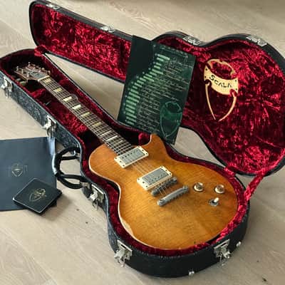 Scala Guitars (Leo Scala) Underdog 5A Flamed Maple Top Amberburst image 3