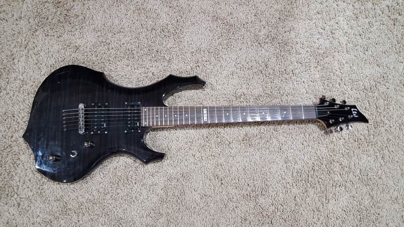 ESP LTD F-100FM Transparent Black/Flamed Maple | Reverb