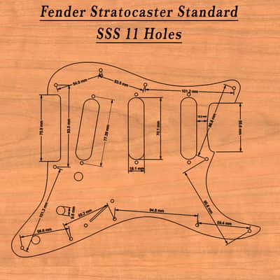 Wood Pickguard for Stratocaster HSS and SSS Laser engraved Real Cherrywood with Unique Artwork image 7