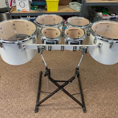 Drumline Marching Band Tenors 6 Drums - Quads Tom Drums with Stand image 5