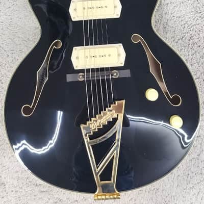 D'Angelico Excel 59 Hollowbody Electric Guitar w/Case, Black DAEX59BLK B-Stock image 1