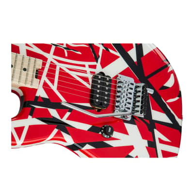 EVH Striped Series Well-Balanced and Sturdy 6-String Electric Guitar (Red, Black and White Striped, Left-Handed) image 5