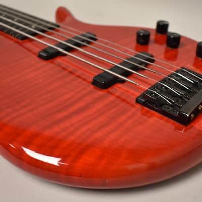 1990 Pedulla MVP-5 Bass Fretless Conversion 5-String Red w/HSC image 11