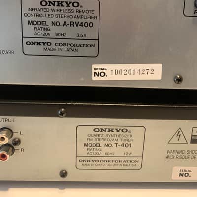 Onkyo Integrated Stereo Amplifier A-RV400 W/Onkyo T-401 Tuner - Tested image 5