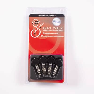 Genuine Grover Ukulele Pegs Soprano Black button, set of 4 imagen 1