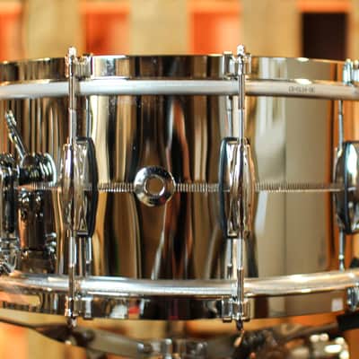 Gretsch 6.5x14 USA Custom Chrome over Brass Snare Drum w/ 301 Hoop Build - G4164 image 2