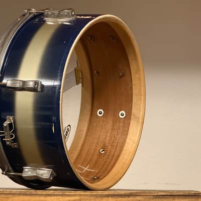 1950's WFL 6.5" x 14 Supreme Concert Model Blue & Silver Duco Snare Drum NOB Hoops image 9