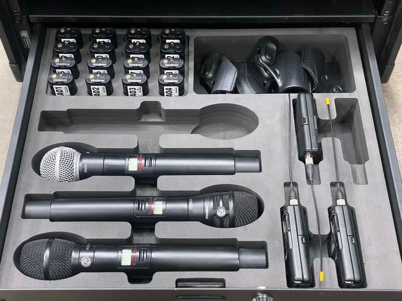 Custom Foam Insert for Rack Drawer fits Shure Axient Digital ULXD QLXD Wireless Handheld Bodypack Battery QLXD1 ULXD1 AD1 QLXD2 ULXD2 AD2 SB900 SB900A SB900B SB900C image 1