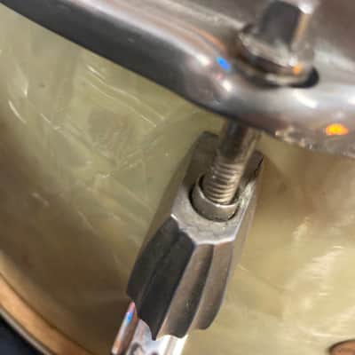 1940s Slingerland 7x14 Radio King Snare Drum in White Marine Pearl image 8