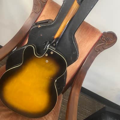 Early 60s Harmony Rocket H54 Hollow Body Guitar Tobacco With Hard Case image 9