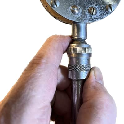 Vintage 1930's Chromed Astatic D104 Microphone, working, w/handle image 3