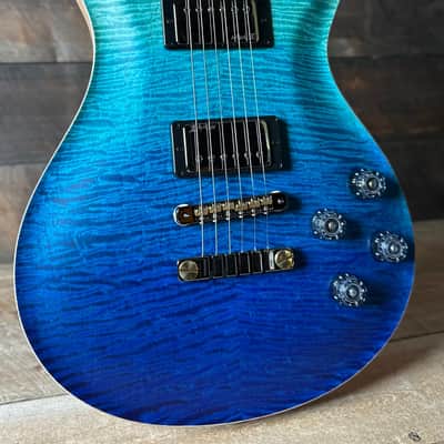 PRS Wood Library McCarty 594 Flamed Maple 10 Top, Swamp Ash Back, Flamed Maple Neck, Bound Ebony FB - Satin Blue Fade 418876 image 2