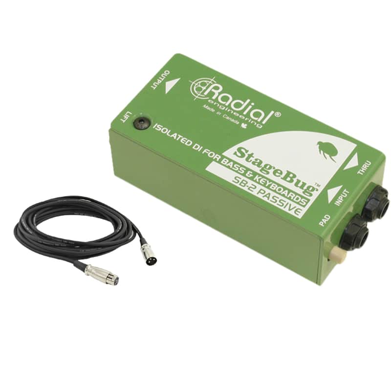 Radial Engineering StageBug SB-2 1-channel Passive Instrument Direct Box with 10' XLR Cable image 1