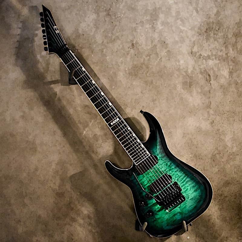 ESP Left Handed E-II Horizon FR-7 2018 Black Turquoise Burst Lefty