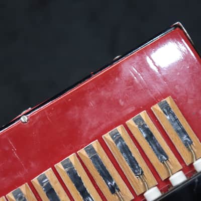 Gagné & Frère 1-Row 2-Bass 10-Treble Button "D" Red & Black Diatonic Accordion image 13