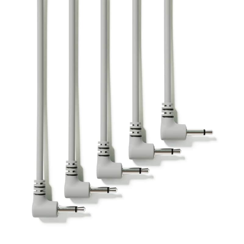 ExcelValley [Grey | 60 cm - 23.62"] 5-Pack - Right Angle Mono Modular Patch Cables image 1