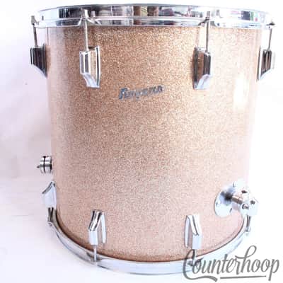 *Rogers Champagne Sparkle 16x16"Floor Tom Drum Cleveland,OH Holiday Vintage 60s* image 3