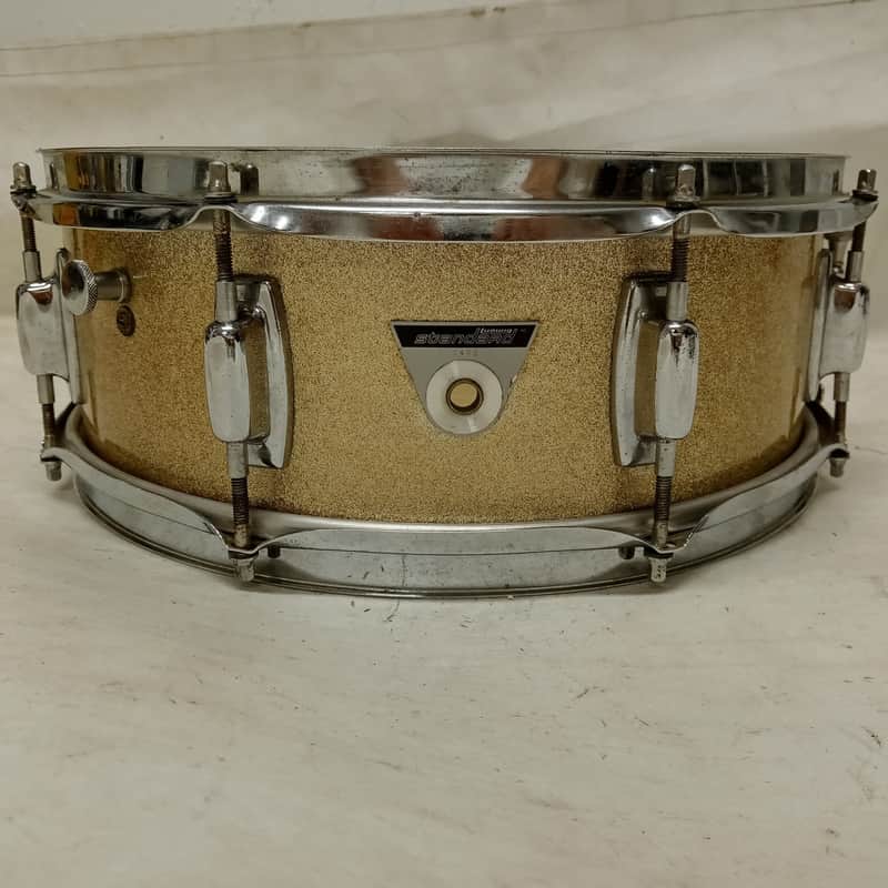Ludwig S100 Standard 5x14"Silver Sparkle Snare Drum Vintage 60s 3Ply White-Paint image 1
