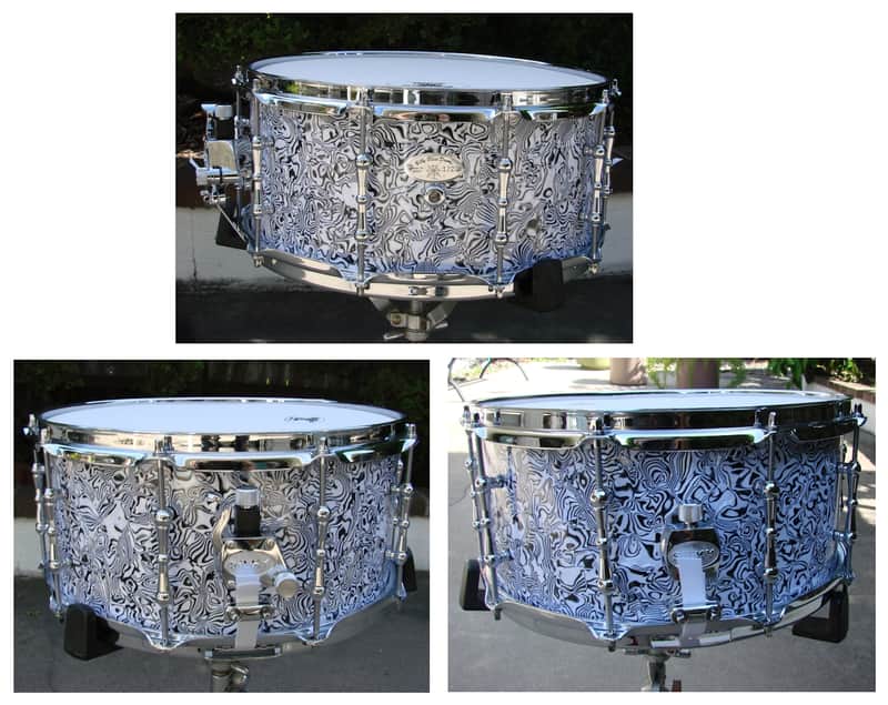 Billy Blast Drums 14"x6.5" Black & White Cosmic Snare Drum 2024 - Black & White Cosmic Drum Wrap image 1