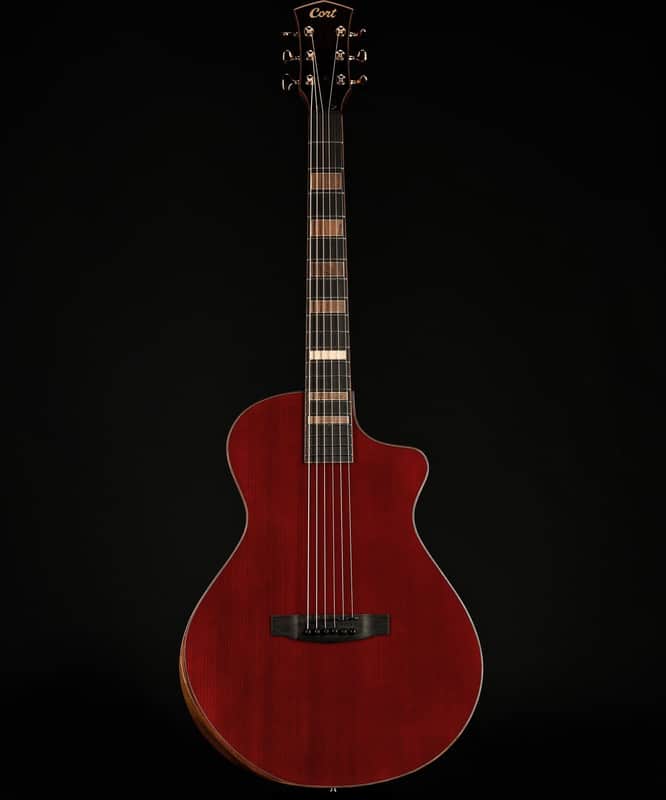 Cort MODERNBURGANDY Modern Concert Body Venetian Cutaway Solid European Sitka Spruce Top Walnut Reinforced Mahogany Neck 6-String Acoustic-Electric Guitar w/Hard Case image 1