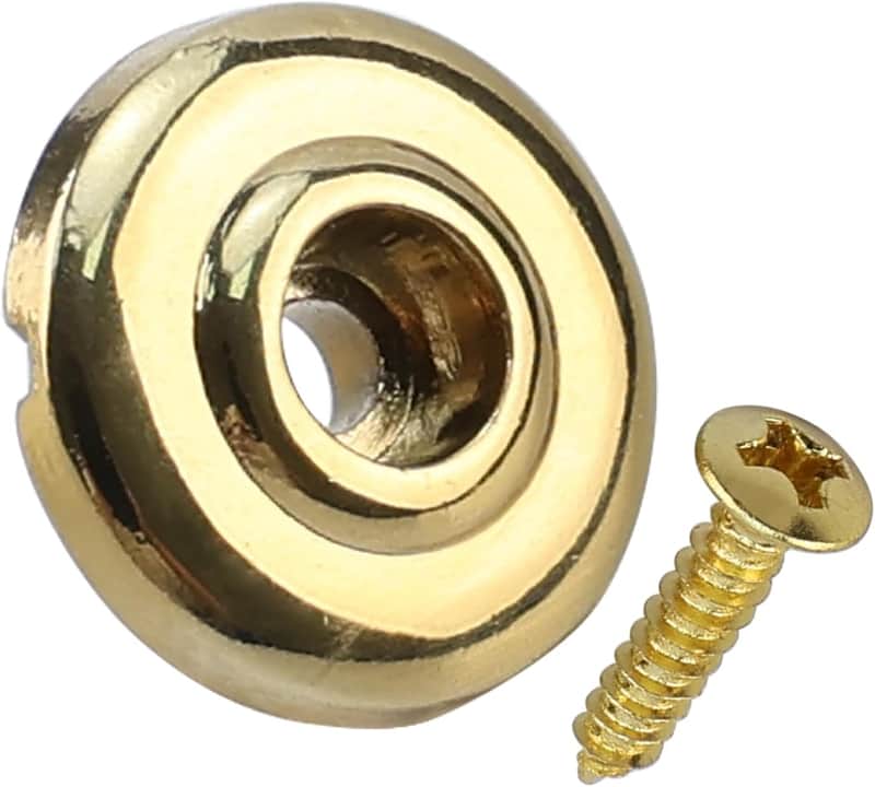 Gold Round Bass Guitar String Retainer Zinc Alloy Slotted String Guides Trees with Mounting Screws Compatible with Precision Style Bass Guitars Replacement Parts image 1