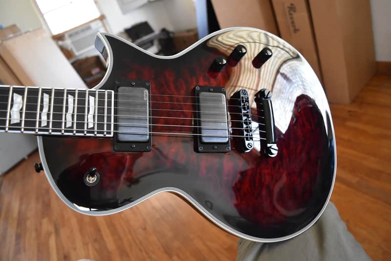 ESP E-II Eclipse QM See Thru black cherry sunburst, OHSC, Quilted maple top & EMG's, Made in Japan image 1