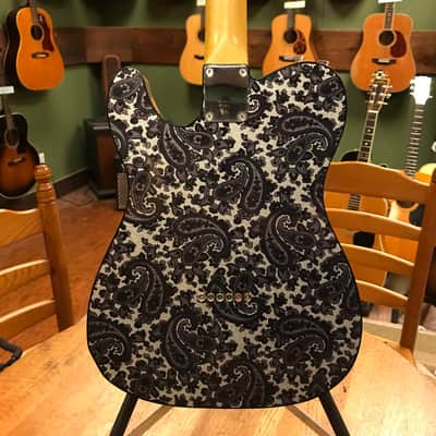 Crook Baritone Telecaster Black Paisley Silver Sparkle Matching Headstock image 17