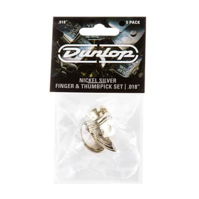 Dunlop 33P.018 Nickel Silver Finger & Thumbpicks, .018" Fingerpicks image 1