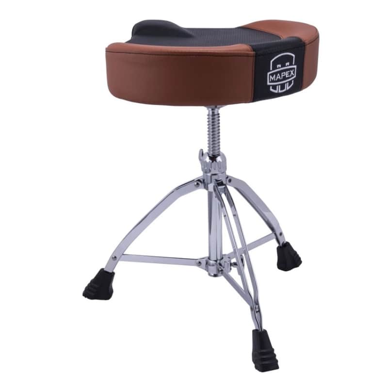 Mapex T855BR Breathable Drum Stool w/Saddle Seat - Black/Tan image 1