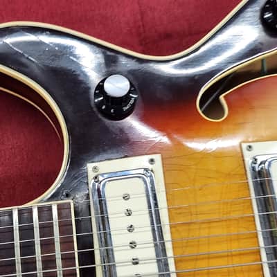 Standel 430-s 1960s - Sunburst rare semi hollow body guitar with csse image 12