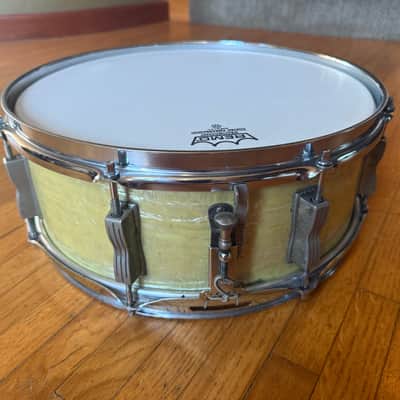 1964 Ludwig Super Classic 5.5x14" 8-Lug Snare Drum Keystone Badge - White Marine Pearl image 6