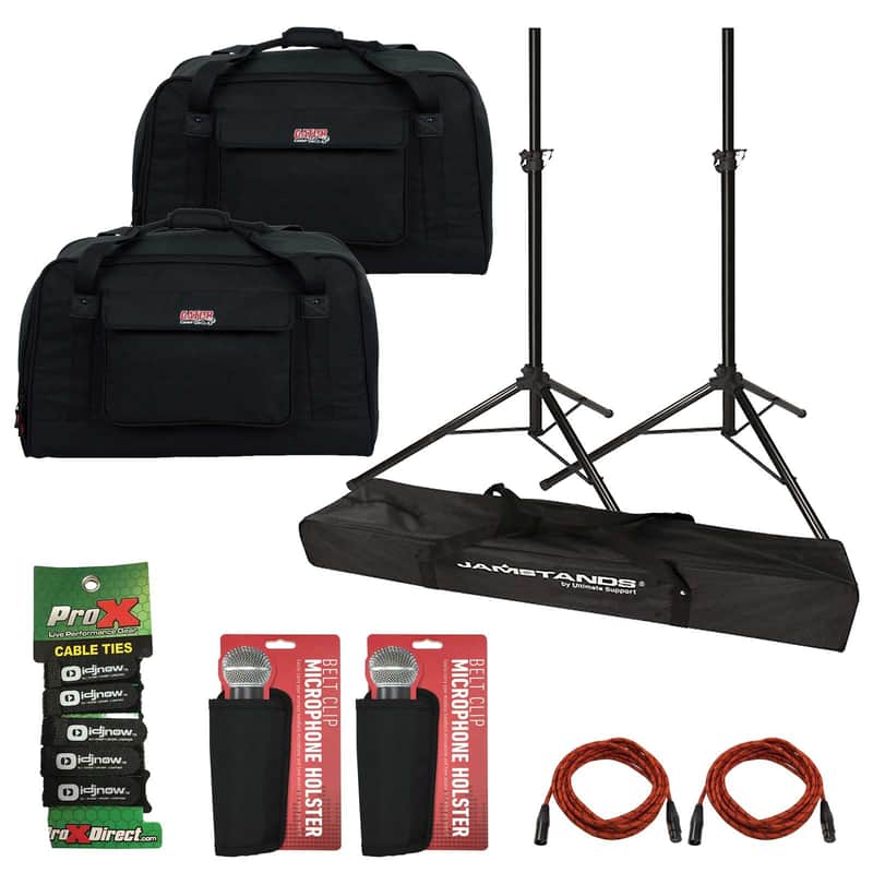 Gator GPA-TOTE12 Heavy-Duty Speaker Tote Bags Pair with Speaker Accessories image 1