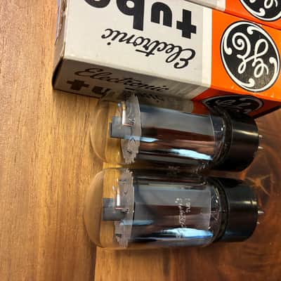 NOS date code and tight current matched pair GE 6L6GC clear top tubes image 5