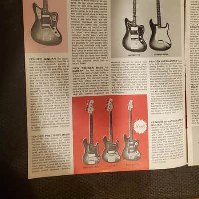 1962 Fender Musical Instruments Color Catalog/Brochure Original Stratocaster, Tele, P & Jazz Bass image 2