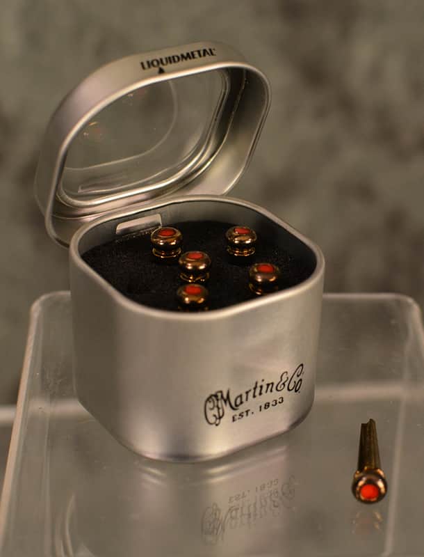Martin LUXE Liquidmetal Bridge Pin Set Red Dot Gold 18APP0006 w FAST n Free Shipping Included image 1