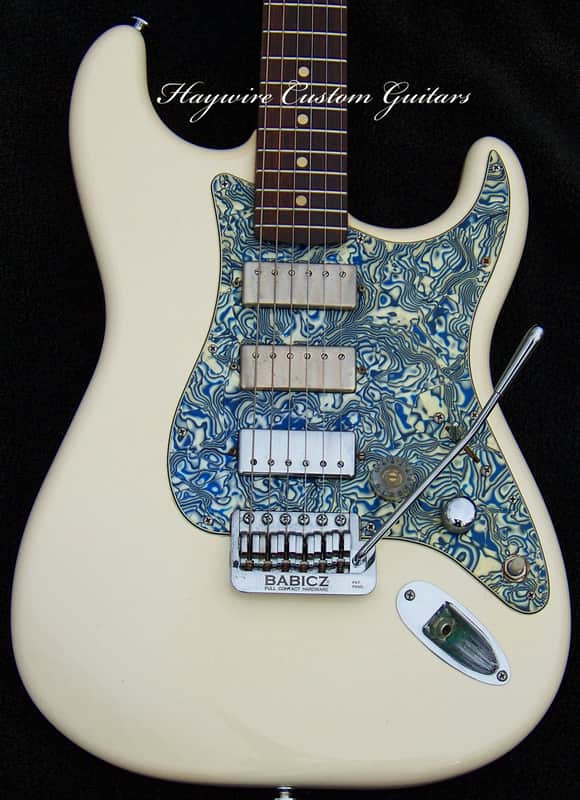 920D Custom+ Triple Lollar Mini Humbuckers + Warmoth Roasted Maple Neck + 7Way Switching +Blue Shell Pickguard + Strat Body+ Fender Brushed Chrome Locking Tuners +Babicz "Full Contact Hardware"+ Stainless Steel Frets image 1