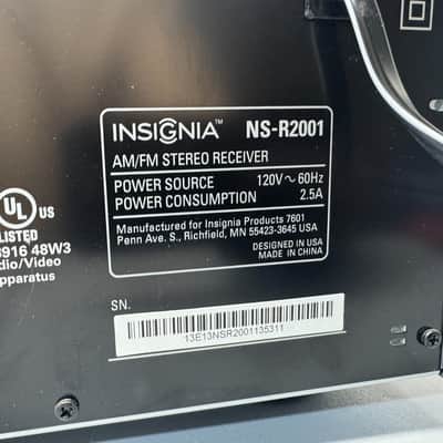 Insignia NS-R2001 Receiver HiFi Stereo Vintage Home Audio 2 Channel Radio Phono image 5