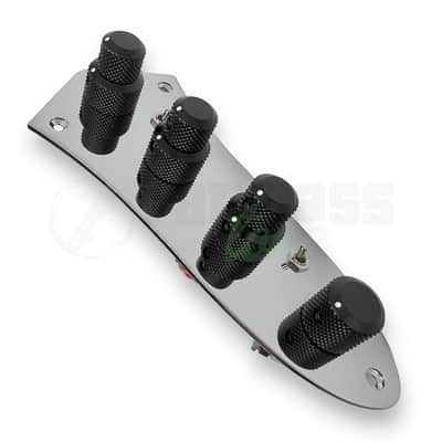 John East J Retro Deluxe Bass Preamp for Jazz Bass Deluxe® - Chrome Plate w/Black Knobs image 1