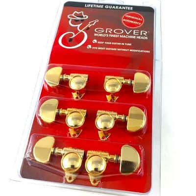 Grover 102GV Original “Milk Bottle” style Rotomatic Tuners 3 +3 Gold Finish image 1