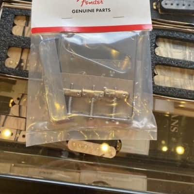 Fender 3-Saddle Top-Load/String-Through Tele® Bridge with Compensated Brass “Bullet” Saddles - 0990808000 image 1