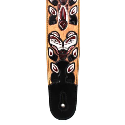 Walker & Williams LHR-23 Gloss Black Premium Leather w/North West Bear Totem Carving image 7