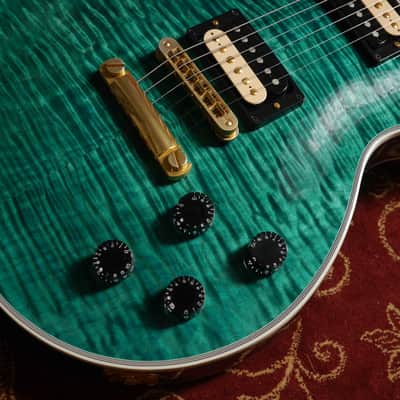 Gibson Custom Les Paul Custom Figured Hand Selected Top 2016 - Aqua Blue image 2