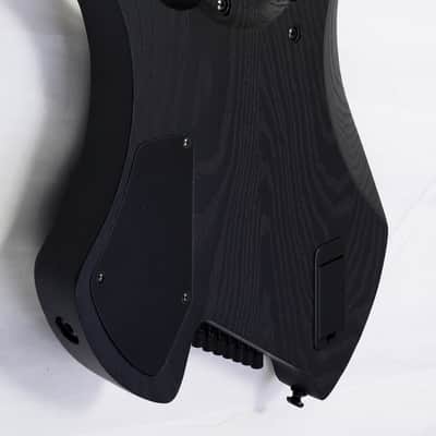 Agile 10 String Multi-Scale Fan Fret Chiral Nirvana 102730 RL MOD SS Flat Black Headless Electric Guitar image 9