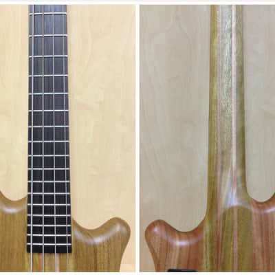 4/4 Haze Neck-thru 4-String Electric Bass Guitar Natural+Free Gig Bag. SPB-3213N image 4