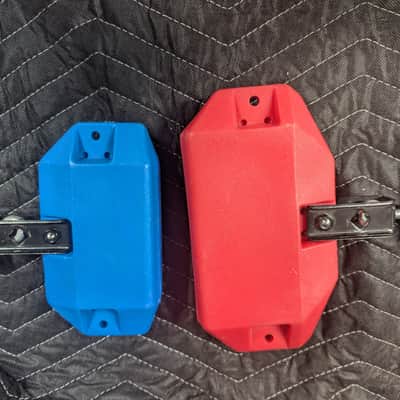 Latin Percussion LP LP1207 Red Medium  + LP1205 Blue High-Pitch Jam Blocks with Brackets image 2