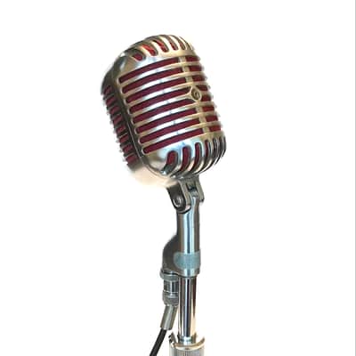 Rare Vintage 1940’s Shure Model 55C "Fat Boy” Unidyne Microphone with Atlas Stand -  “Elvis Mic” image 2