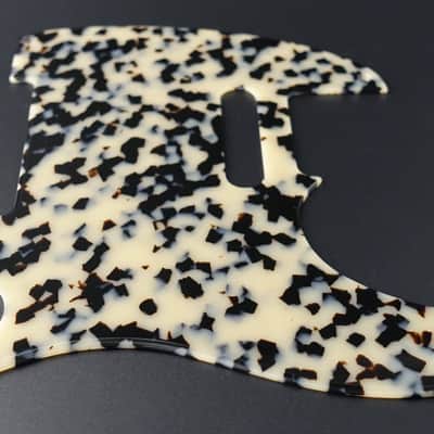 [Made to order] Pickguard Telecaster 5 Holes "Vintage" - Black & White Tortoise image 1