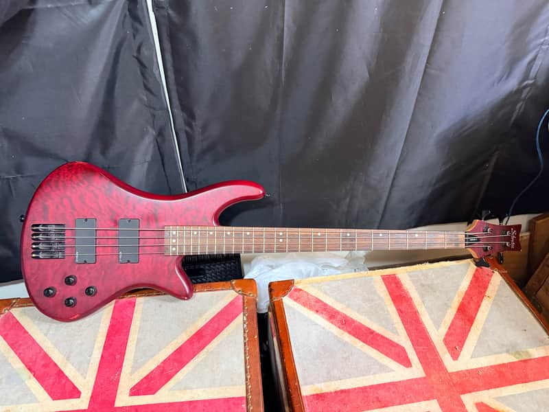 Schecter Stiletto Custom-4 Active 4-String Bass Vampyre Red Satin image 1