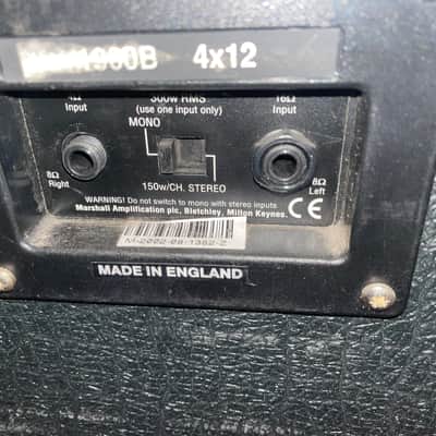 Marshall 1960B Lead 300-Watt 4x12" Straight Guitar Speaker Cabinet 1998 - Present - Black image 2