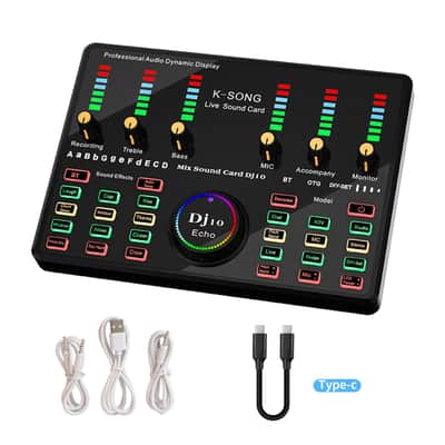 Sound Card Mobile Phone Bluetooth K Song Microphone Condenser Wireless Microphone Sound Card Dedicated Full Set image 5